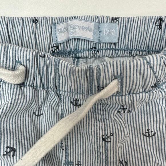 Baby Harvest Set of 2 Shorts Blue, White Stripes & Green with Palm Print 12/18 - Picture 8 of 9